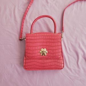 Urban Outfitters Crossbody Bag w/Flower Lock in Magenta